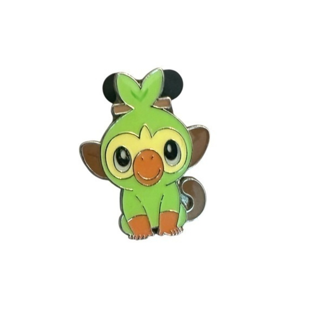 Vtg Vintage Pokémon Grookey Pin - Green - Silver Tone